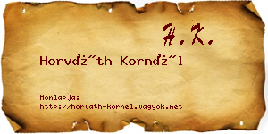 Horváth Kornél névjegykártya