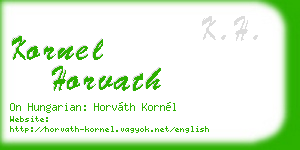 kornel horvath business card
